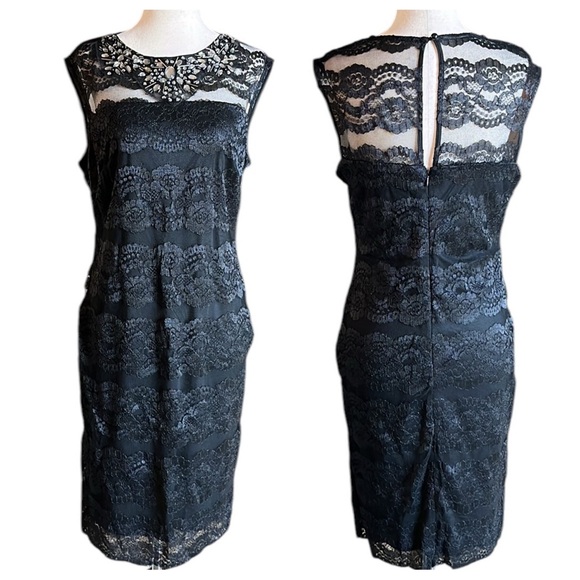 Scarlett Woman Black Sleeveless Cocktail Bodycon Beaded Dress - Picture 1 of 11